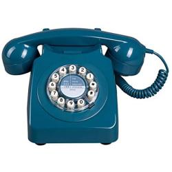 Wild Wood 746 Rotary Design Retro Landline Telephone Biscay Blue