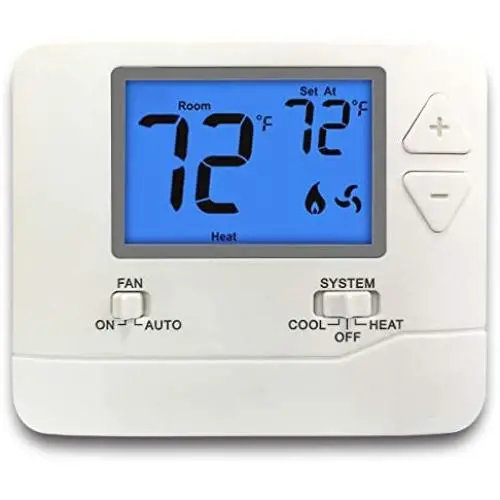 ELECTECK Digital Thermostat with Large LCD Display, Non-Programmable, Compatible with Single Stage Electrical and Gas/Oil System, Up to 1 Heat/1 Cool, White