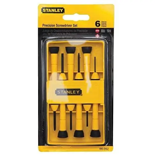 Stanley Tools 6-Piece Precision Screwdriver Set, Black/Yellow