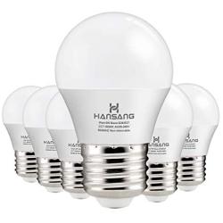 Hansang A15 LED Bulb Light 6 Watt (60w Equivalent),E26 Standard Base,5000K Daylight,600 Lumens,Frosted G45/A15 Bulb Shape,CRI>83,Ceiling Fan Light Bulb,Home Appliance Bulb,No Dimmable (6 Pack)