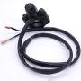 Taiss 7/8'' Motorcycle ATV Handlebar Latching Headlight Fog Brake Light Aluminium Alloy Button Switch Black with 60cm Connect Line and Two Bullet Connectors F011