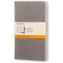 Moleskine Cahier Journal, Soft Cover, Large (5'' x 8.25'') Ruled/Lined, Pebble Grey, 80 Pages (Set of 3)
