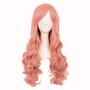 MapofBeauty 28 Inch/70cm Lolita Long Curly 2 Ponytails Clip on Cosplay Wig (Orange Pink)