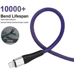 (1Ft 3 Pack) iPhone Charger Cable,[MFi Certified] Lightning Cable Nylon Braided iPhone Charger Cable for Charging and Syncing Compatible with iPhone 11/11 Pro/X/XS/XR/XS Max/8/8 Plus/7 Plus