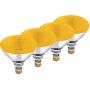 Dysmio Lighting 100 Watt BR38 Incandescent Flood Light Bulb Yellow Bug Light, 4 Pack