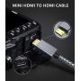 Elebase Mini HDMI to HDMI Cable 10 FT,4K 60Hz Mini HDMI Cord Compatible for DSLR Camera,Camcorder,Graphics Video Card,Laptop,Pico Projector,Raspberry Pi Zero W,Neogeo
