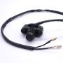 Taiss 7/8'' Motorcycle ATV Handlebar Latching Headlight Fog Brake Light Aluminium Alloy Button Switch Black with 60cm Connect Line and Two Bullet Connectors F011