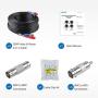 ANNKE 4 Pack 30M/100ft All-in-One Video Power Cables, BNC Extension Surveillance Camera Cables for CCTV Security DVR System Installation, Free BNC RCA Connector and 100pcs Cable Clips Included (Black)
