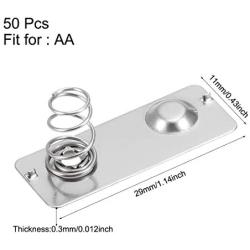 uxcell 50Pcs AA Battery Negative to Positive Conversion Spring Contact Nickeling Plate 29mmx11mm