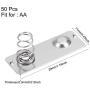 uxcell 50Pcs AA Battery Negative to Positive Conversion Spring Contact Nickeling Plate 29mmx11mm