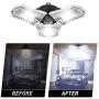 Garage Lights Deformable 2 Pack - Three Leaf Garage Light 60W 6000LM 6000K for Garage (No Motion Activated), Silver, Retinabc