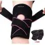 Greententljs Pair of Knee Brace Holder with Side Stabilizers - Adjustable Strap Breathable Knee Brace Patella Gel Pads for Knee Support (2Pcs Pink)