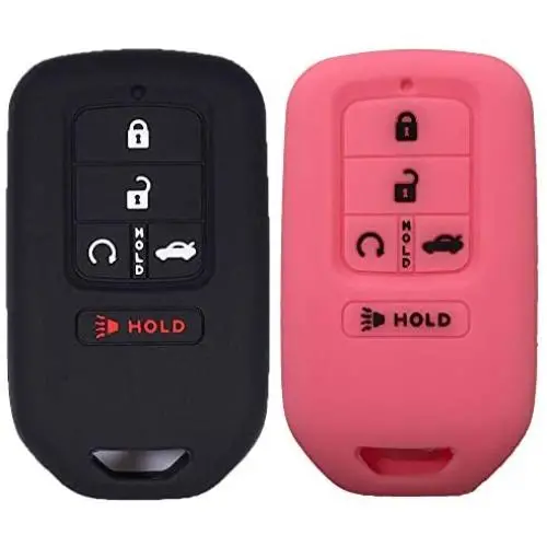 Key Fob Cover 2Pcs KOSMIQ Silicone Smart Car Key Case Protector for 2018 2017 2016 2015 Honda Accord Civic CR-V CRV Pilot EX-L(Red Pink) Key Fob Cover 2Pcs KOSMIQ Silicone Smart Car Key Case Protector for 2018 2017 2016 2015 Honda Accord Civic CR-V CRV Pilot EX-L(Red Pink)