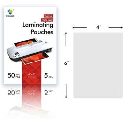 Thermal Laminating Pouches, 5 mil, Photo Card, 4×6 inches, 50(25×2) Packs, Used for Laminator Machine by WONLAMI