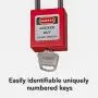 TRADESAFE Loto Locks – 10 Lockout Tagout Locks Keyed Differently – Lock Out Tag Out Padlocks Set– 2 Keys Per Lock – Red – Lockout Tagout Kit Refill – A USA Company