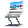 Urmust Laptop Notebook Stand Holder, Ergonomic Adjustable Ultrabook Stand Riser Portable Compatible with MacBook Air Pro, Dell, HP, Lenovo Light Weight Aluminum Up to 15.6''(Blue)