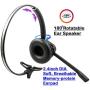 Wireless Headset Compatible with Polycom VVX300, VVX310, VVX400, VVX410 - Desk Office Phone Call Center Wireless Headset with EHS Cord Bundle for Remote Answering Wireless Headset(Explorer)
