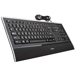 Logitech Illuminated Ultrathin Keyboard K740 with Laser-Etched Backlit Keyboard and Soft-Touch Palm Rest - Black