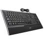 Logitech Illuminated Ultrathin Keyboard K740 with Laser-Etched Backlit Keyboard and Soft-Touch Palm Rest - Black