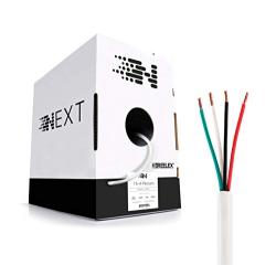 Next 16/4 Plenum Speaker Wire - 16 AWG/Gauge 4 Conductor - UL Listed in Wall (CL2P/CL3P/CMP) Rated - Oxygen-Free Copper (OFC) - 500 Foot Bulk Cable Pull Box - White