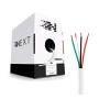 Next 16/4 Plenum Speaker Wire - 16 AWG/Gauge 4 Conductor - UL Listed in Wall (CL2P/CL3P/CMP) Rated - Oxygen-Free Copper (OFC) - 500 Foot Bulk Cable Pull Box - White