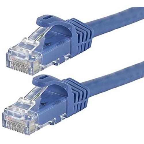 Monoprice Flexboot Cat6 Ethernet Patch Cable - Network Internet Cord - RJ45, Stranded, 550Mhz, UTP, Pure Bare Copper Wire, 24AWG, 75ft, Blue