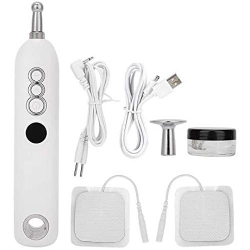 NSWD Electronic Acupuncture Pen with Replaceable Massage Head, for Pain Relief, Meridian Energy Pain Therapy Relief USB Charging