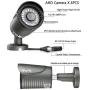 Kingkong Smart 4CH 1080P Home Security Camera System, 2MP CCTV Camera Security System Outdoor AHD Video DVR Recorder 4X 1920TVL, H.265+ IP67 Weatherproof, 98ft Night Vision, Motion Alert (Black)