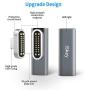 Magnetic USB C Adapter 20Pins Type C Connector, Support USB PD 100W Quick Charge, 10Gb/s Data Transfer and 4K@60 Hz Video Output Compatible with MacBook Pro/Air and More Type C Devices (Grey)