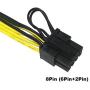 Endlesss 6 Pin Male to 8 Pin (6+2) Male PCIe Adapter Power Cable PCI Express Extension Cable 12.5 Inches (6 Pack)