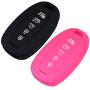 Lcyam Key Fob Cover Silicone Case Remote Holder Compatible with 2019 2020 2021 Hyundai Palisade Keyless Push Start 5 Button (Black Rose)