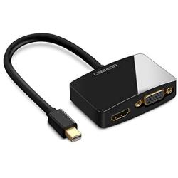 UGREEN Mini DisplayPort to HDMI VGA Adapter Converter 4K Thunderbolt 2 Compatible for MacBook Pro MacBook Air iMac Surface Pro 1 2 3 4 6 Surface Laptop 2 Surface Book ThinkPad X1 Black