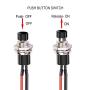 DaFuRui 10Pack Black 1A 250V AC 2 Pins SPST Normal Open Mini Momentary Push Button Switch with Pre-soldered Wires