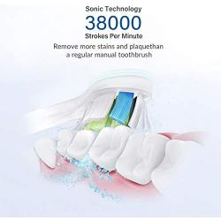 Slicoo Rechargeable Electric Toothbrush, Whitening Electric Toothbrush - Sonic Toothbrush for Adults with 5 Modes, 4 Brush Heads, 1800mAh Battery & Smart Timer (Electric Toothbrush Set)