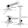 Drsn Upgraded Strong Universal Extending Drop Ceiling Projector Mount 16-25” Height Adjustable Projection Mount Projector Wall Mount Mounting Bracket White for Almost All Projectors