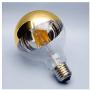 MD Lighting E26 8W Half Chrome Light Bulb G25(G80) Dimmable, Warm White 2700K 80W Equivalent 700LM Led Globe Filament Vintage Bulbs with Golden Mirror for Indoor Dinning Room Living Room, 2 Pack