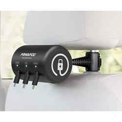 Powapod Multi Car Retractable Cord 3 in 1 Power Charging Station Car Charger, Type C Micro USB Compatible with Cell Phones and Tablets Fast Charge, Shipped from USA