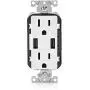 Leviton T5632-3BW 15-Amp USB Charger/Tamper Resistant Duplex Receptacle Pack of 3, White