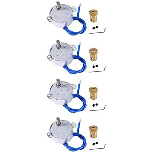 Synchronous Synchron Motor,Turntable motor,Cuptisserie/Electric motor with 7mm Flexible Coupling Connector,110V motor,50/60Hz AC 100~127V 4W CCW/CW For Hand-Made,School Project,Model-4Pack (2.5-3RPM)