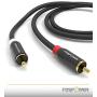 FosPower (2 Pack) 2 RCA M/M Stereo Audio Cable [24K Gold Plated | Copper Core] 2RCA Male to 2RCA Male [Left/Right] Premium Sound Quality Plug - 3FT
