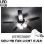 E17 Led Bulb, A15 Ceiling Fan Light Bulbs, 6W(60 Watt Equivalent), Daylight White 5000K Intermediate Base, 600 Lumens, Not Dimmable, 6 Pack