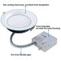 TORCHSTAR 6 Inch LED Slim Recessed Lighting with Junction Box, 18W(150W Eqv.), Dimmable Airtight Downlight, IC Rated, 1500lm, 5000K Daylight, ETL & Energy Star Listed, 5 Years Warranty, Pack of 6