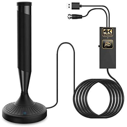 TV Antenna, 2020 Indoor Digital HDTV Amplified Antennas 4K HD VHF UHF for Local Channels 130+ Miles Range with Switch Amplifier Signal Booster Support All TV’s-16.5ft Coax Cable