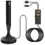 TV Antenna, 2020 Indoor Digital HDTV Amplified Antennas 4K HD VHF UHF for Local Channels 130+ Miles Range with Switch Amplifier Signal Booster Support All TV’s-16.5ft Coax Cable