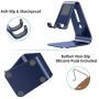 Upgraded Aluminum Cell Phone Stand, OMOTON C1 Durable Cellphone Dock with Protective Pads, Smart Stand Designed for iPhone 11 Pro Max XR XS 8 Plus 7 SE, iPad Mini, Android Phones, Navy Blue