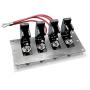 MGI SpeedWare 4 Gang Metal Toggle Switch Panel, Safety Flip Covers (Carbon Fiber)