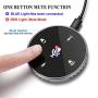 USB Conference Microphone with Speaker,Omnidirectional Speakerphone Computer Mic with 360º Voice Pickup, Touch-Sensor Buttons to Mute/Volume for Streaming, VoIP Call,Skype, Webinar, Interview-Black