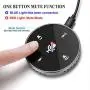 USB Conference Microphone with Speaker,Omnidirectional Speakerphone Computer Mic with 360º Voice Pickup, Touch-Sensor Buttons to Mute/Volume for Streaming, VoIP Call,Skype, Webinar, Interview-Black