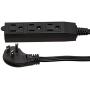 Amazon Basics Flat Plug Grounded Indoor Extension Cord with 3 Outlets, Black, 8 Foot