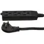 Amazon Basics Flat Plug Grounded Indoor Extension Cord with 3 Outlets, Black, 8 Foot